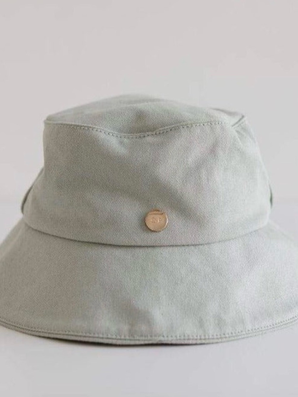 GIGI PIP Sage Green Bucket Hat with Gold Button